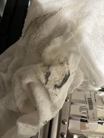 도저히 못보겠어서 물티슈로 닦는데 이렇게 먼지덩어리가 의류건조기 수건 돌리는마냥 나옵니다.. 이게 나무사이 하나 닦는데 이정도에요..