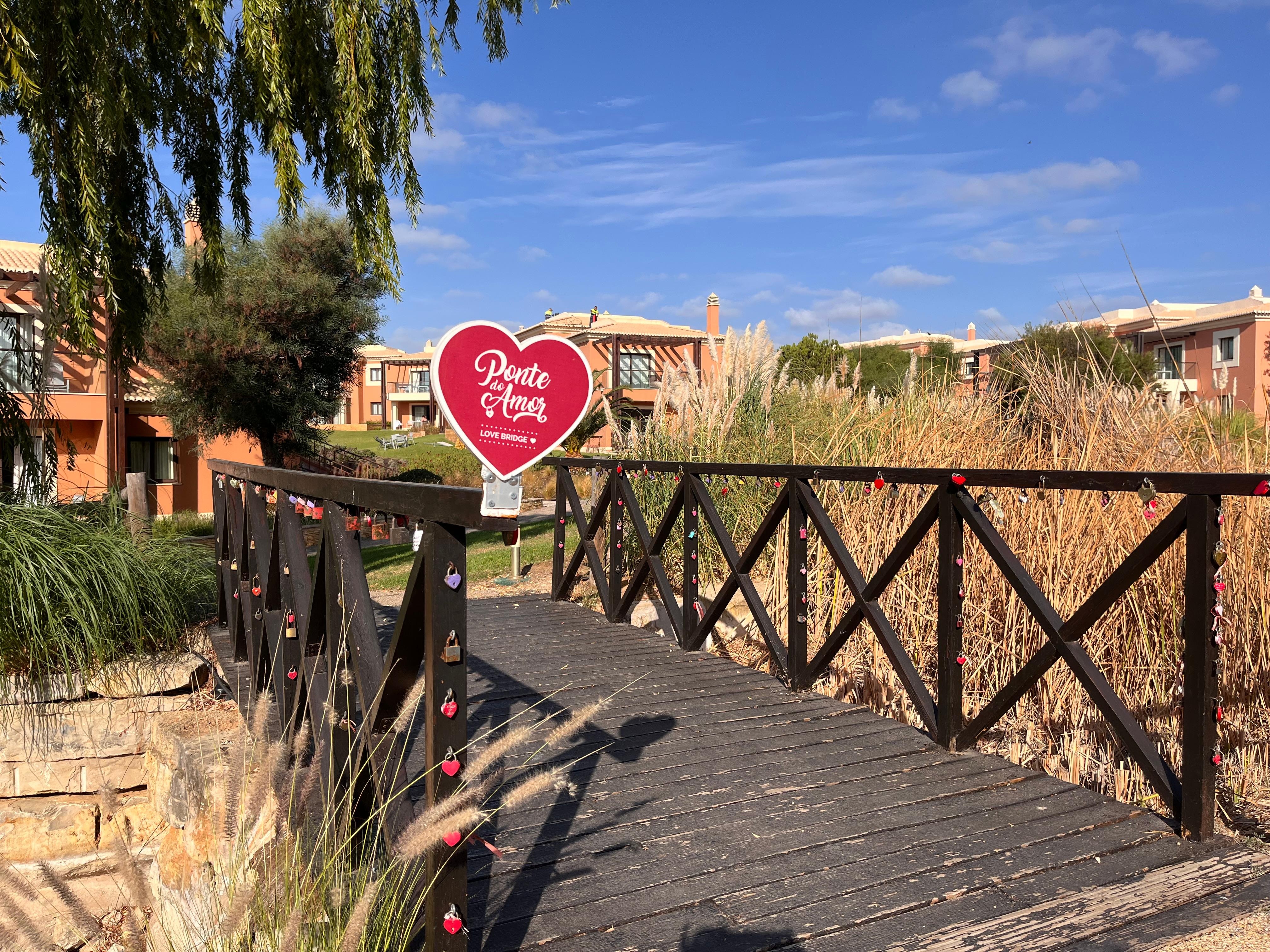 Love bridge on the way to the pool