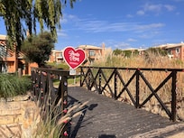 Love bridge on the way to the pool