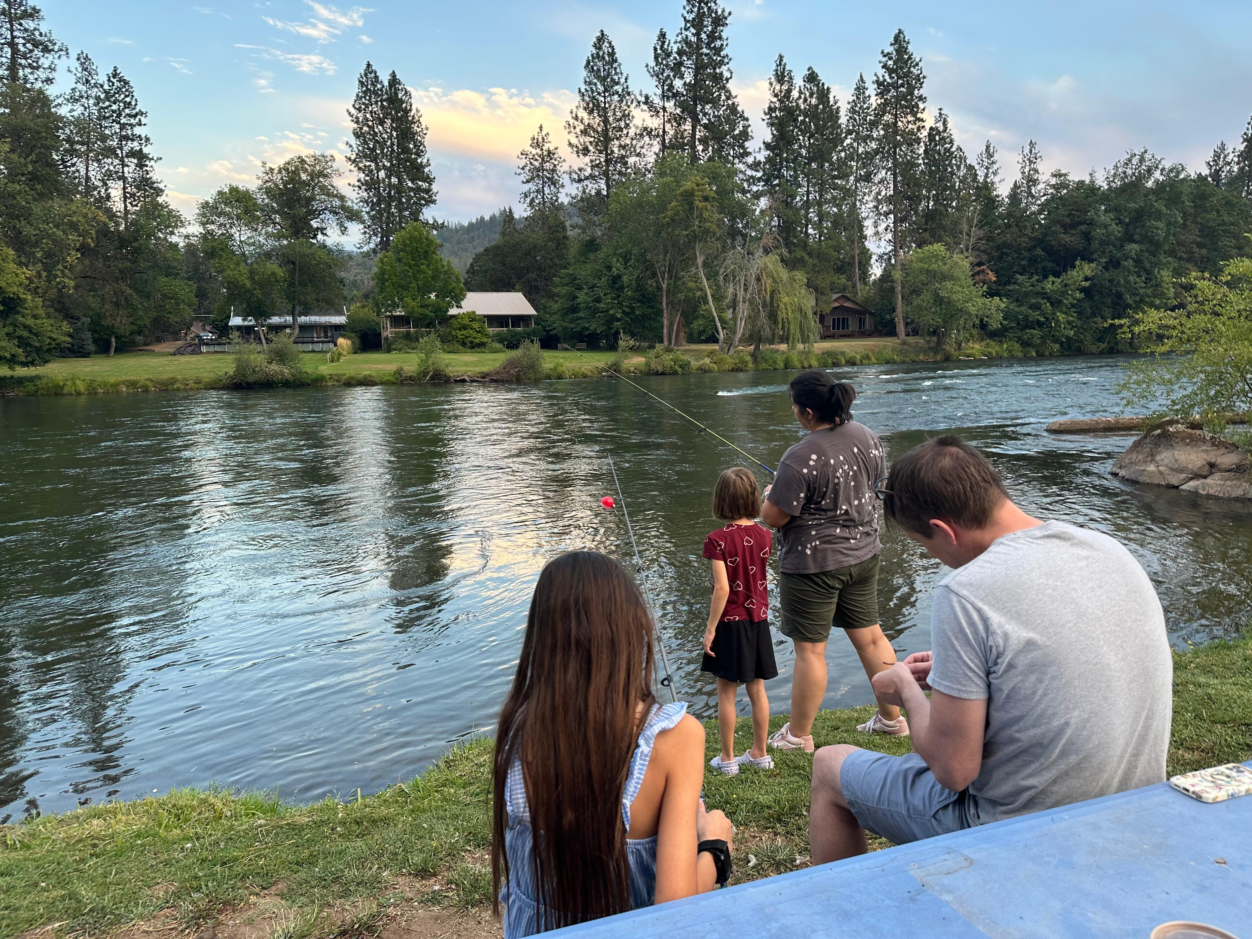 Fishing on Shady Cove property.