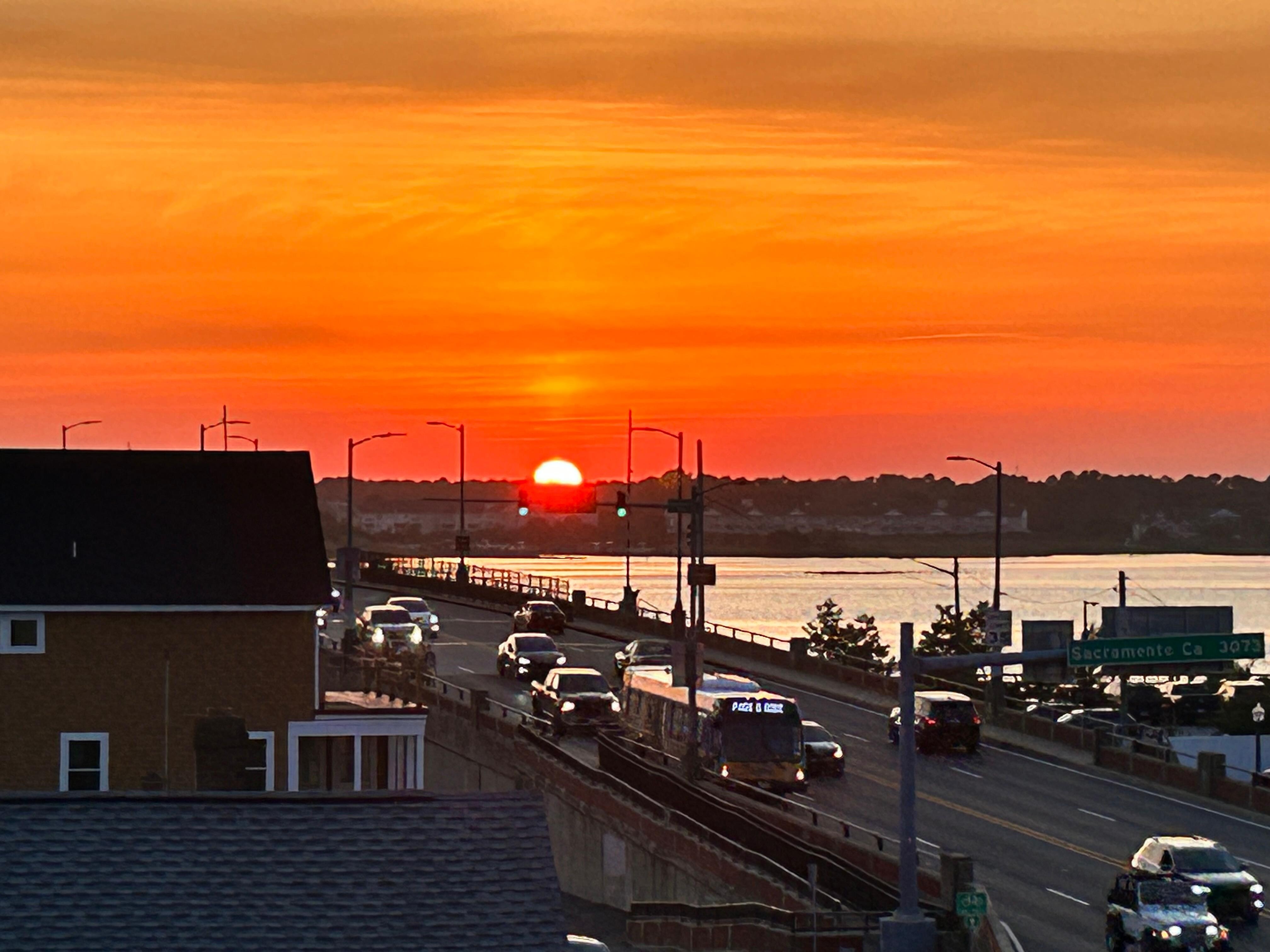 View of the sunset from the balcony