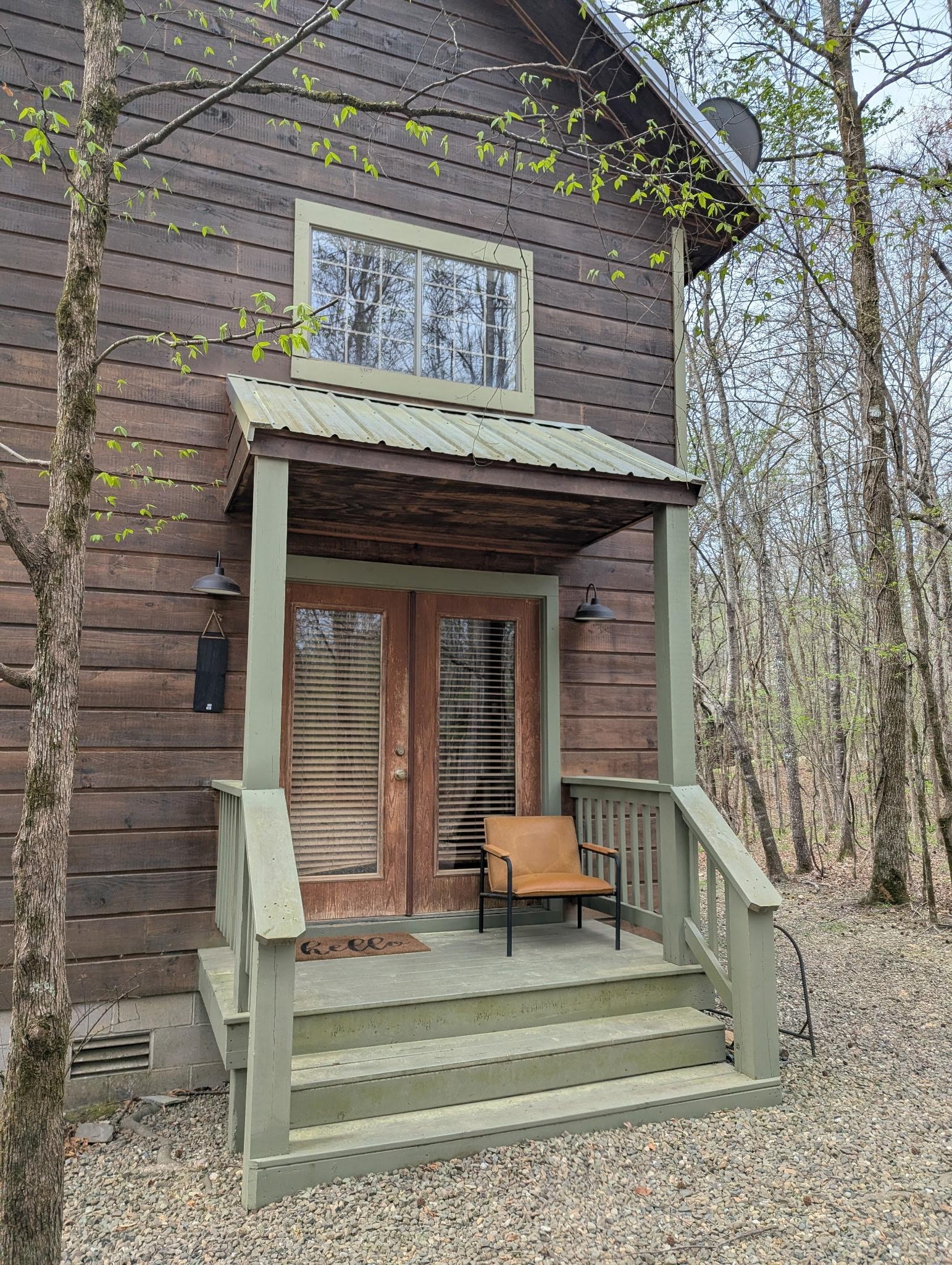 Driveway towards cabin.