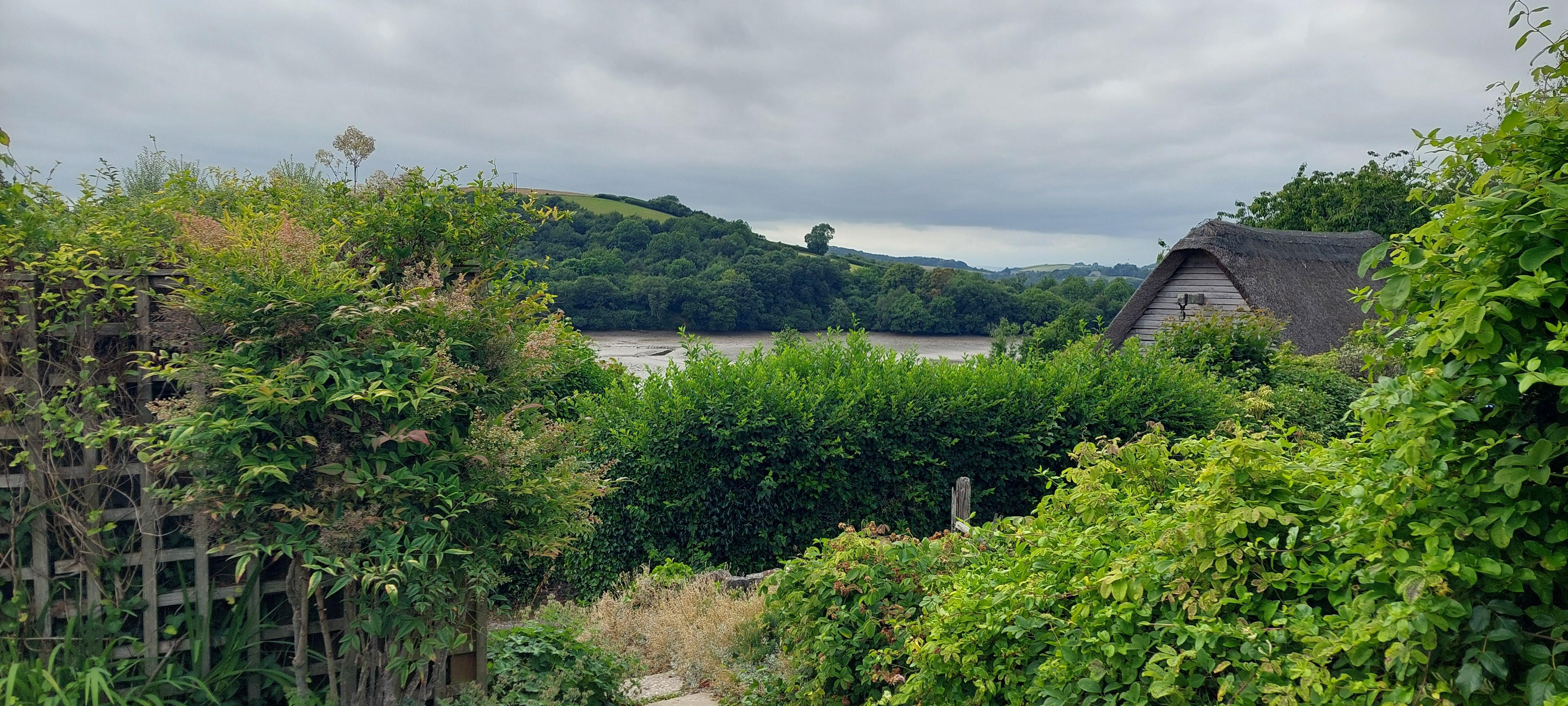 River view from garden, standing on tip toes!