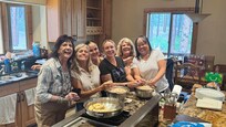 Lots of cooking in the large chefs kitchen!