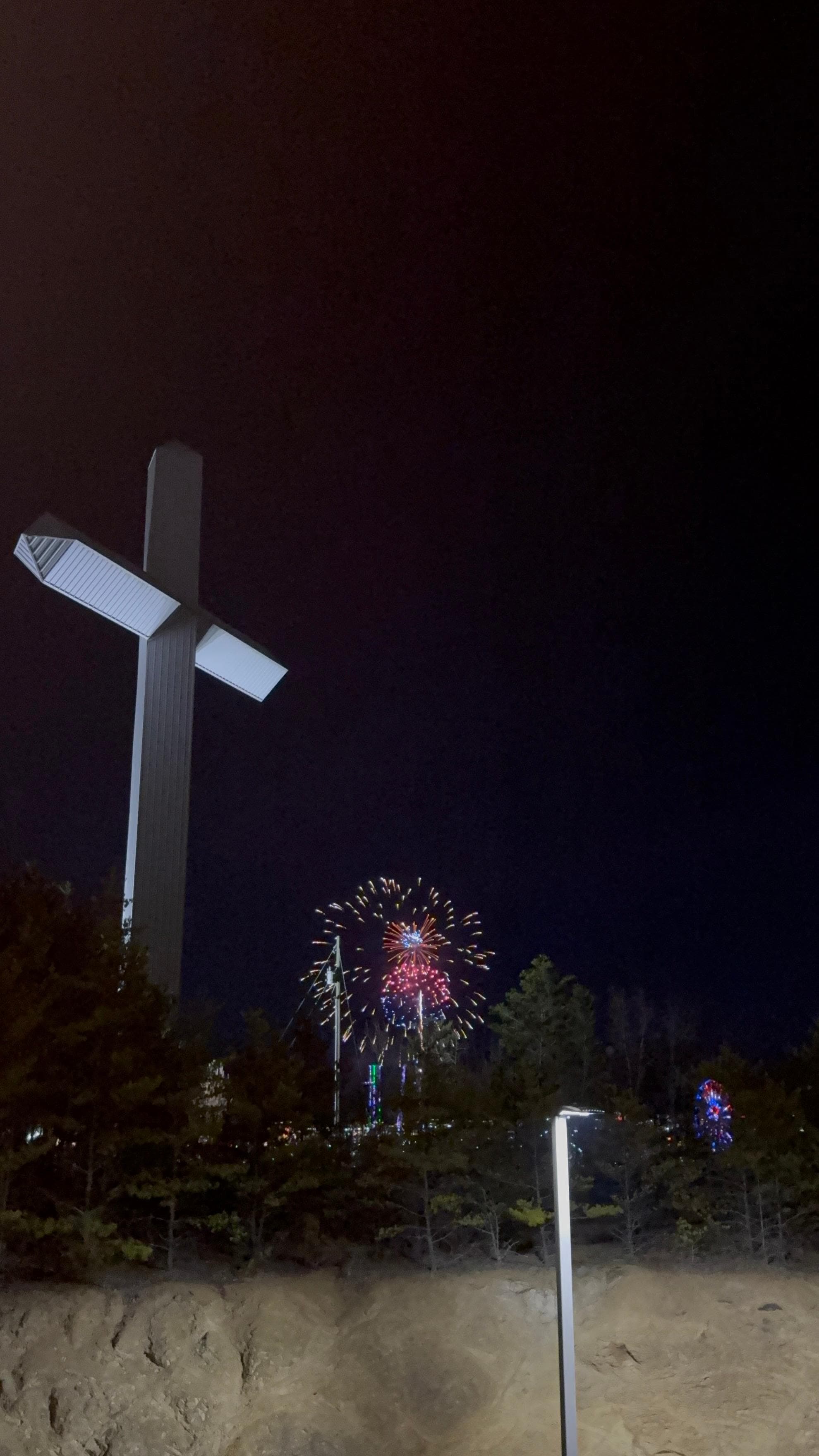 Front view Island fireworks
