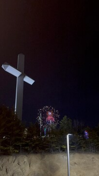 Front view Island fireworks