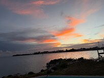 Sunset just outside the gated rooms