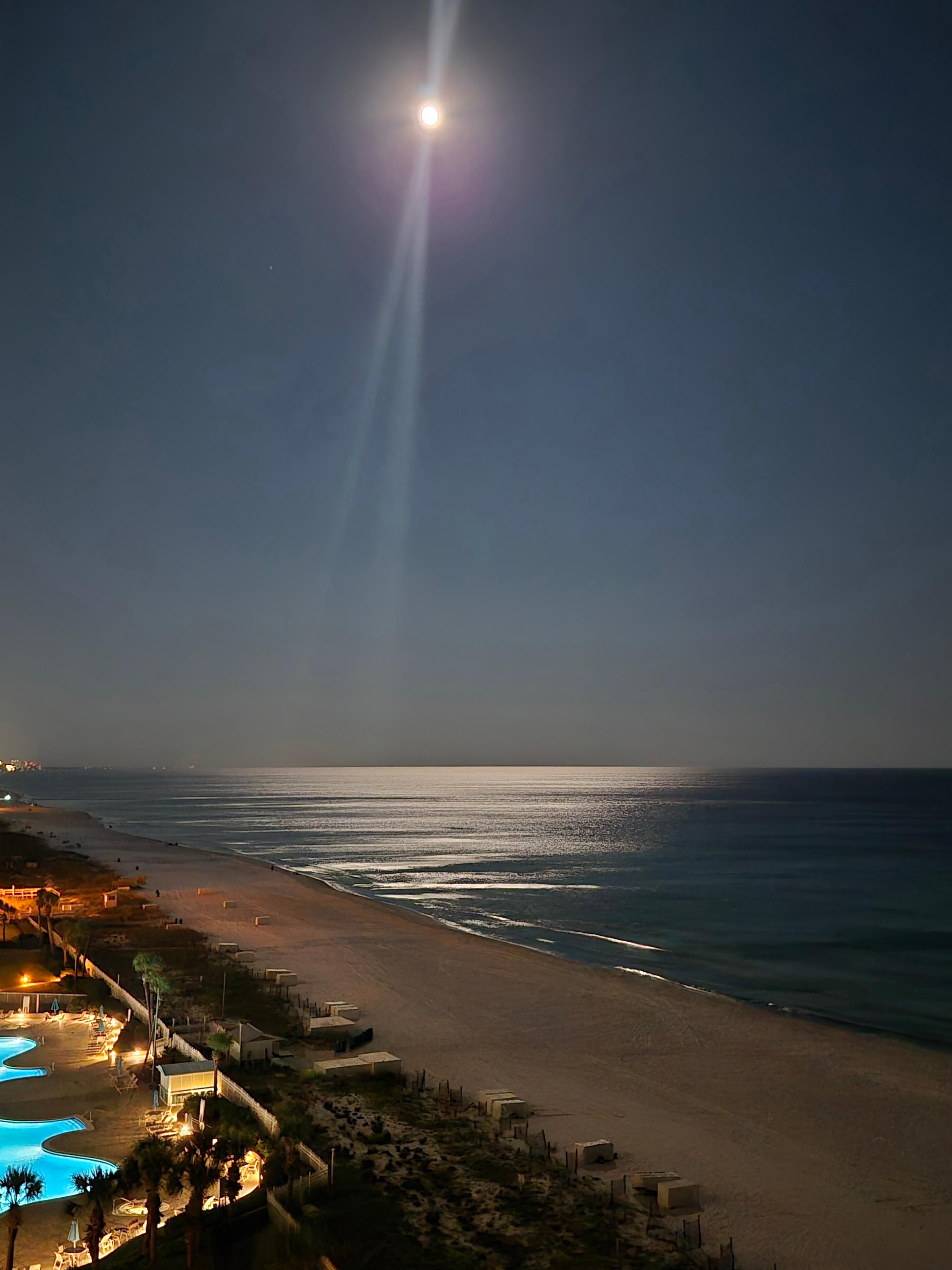 The moon from the balcony.