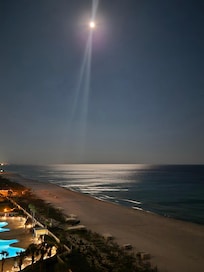 The moon from the balcony.