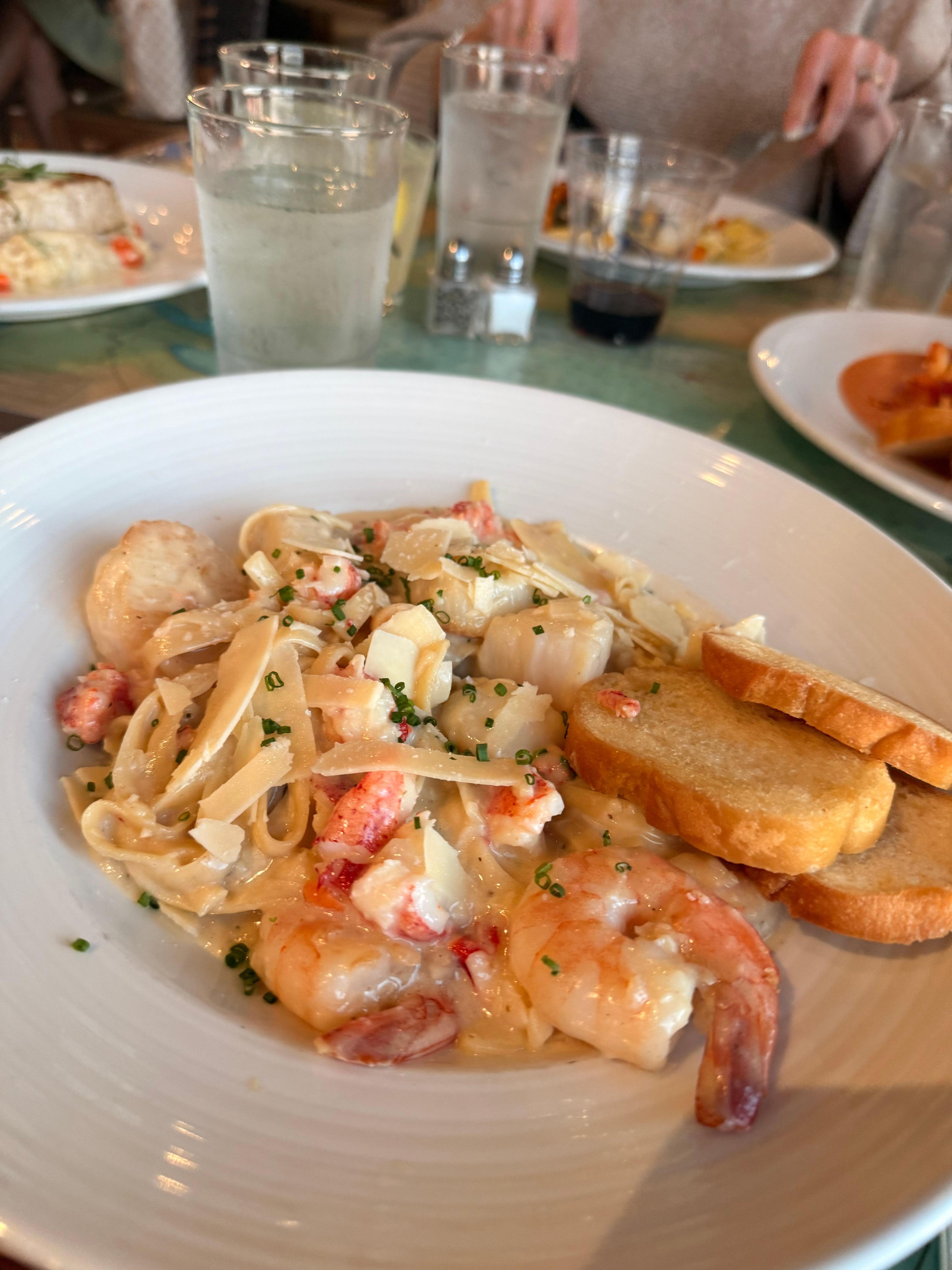 Seafood pasta at The Fish House.