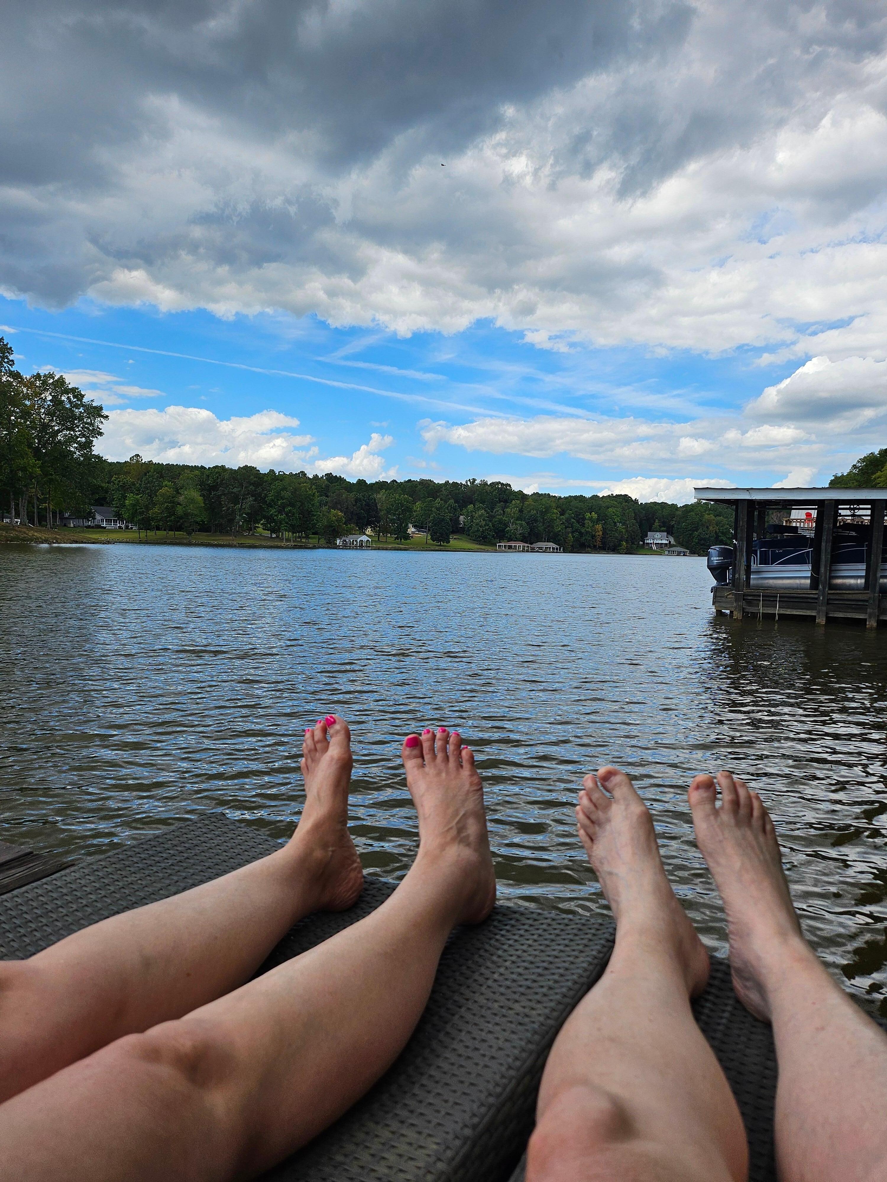 Relaxing on the dock with perfect afternoon weather