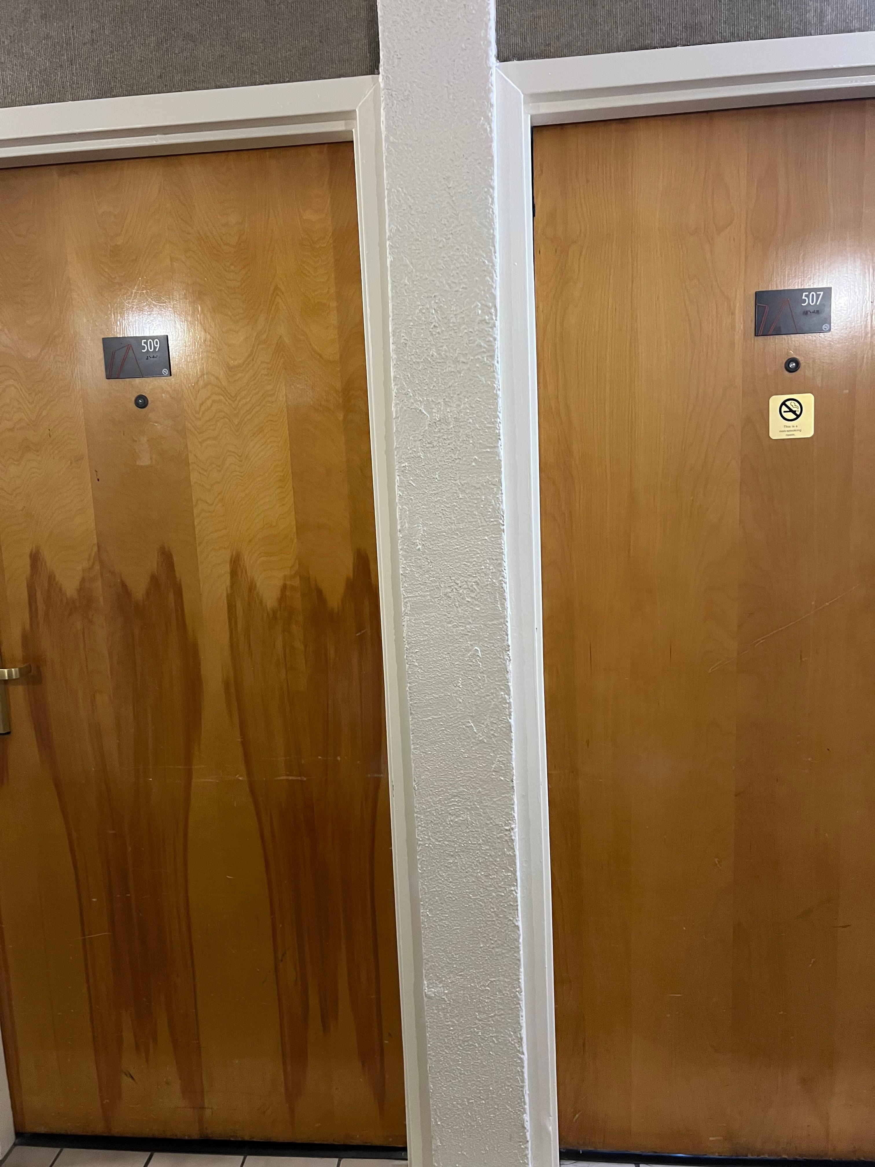 non smokers next to and across from smokers so hallways and non smoker rooms still reek of smoke 