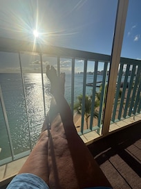 Views from balcony with outside furniture