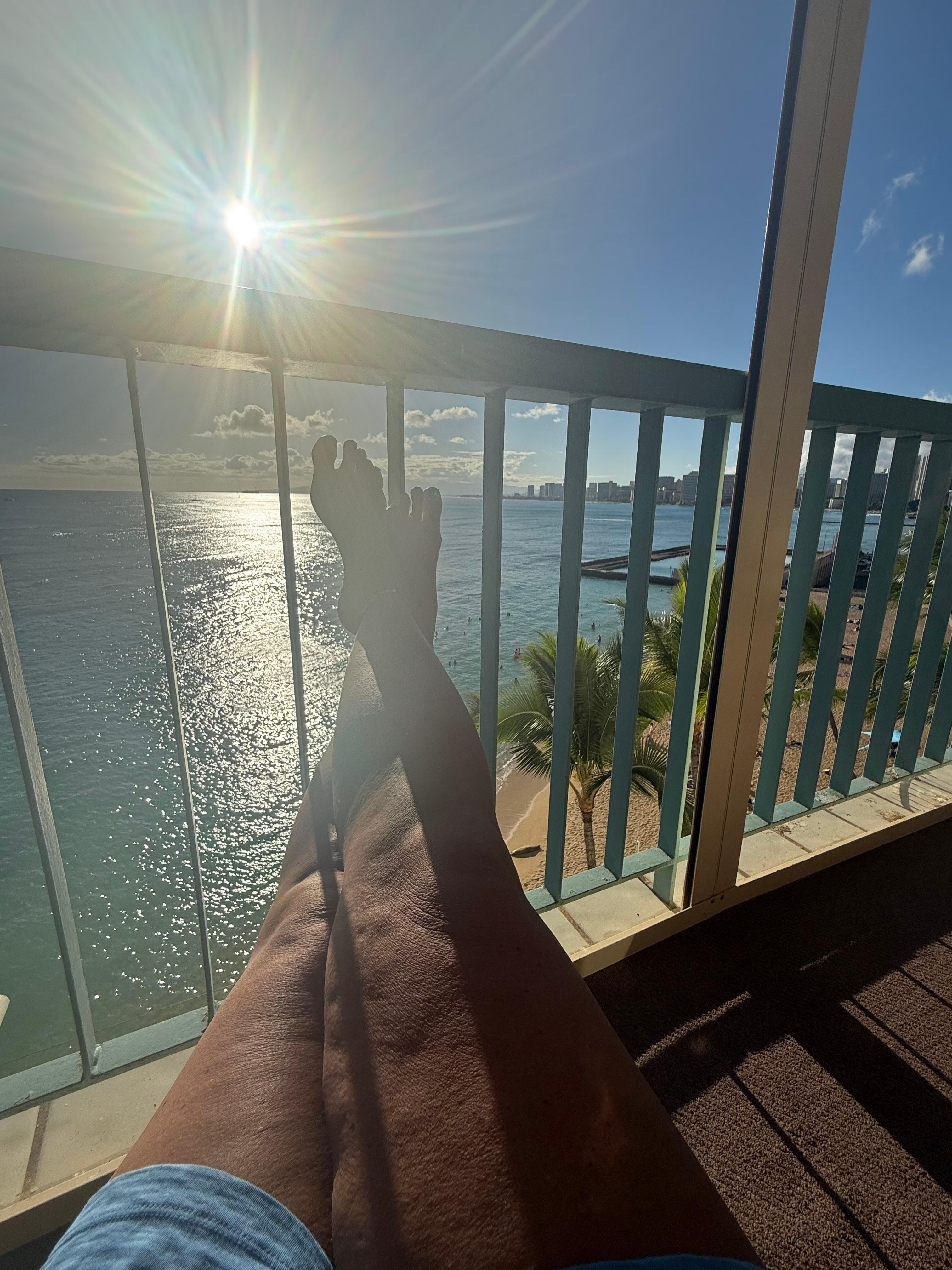 Views from balcony with outside furniture 