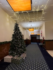 Decorated for Christmas.