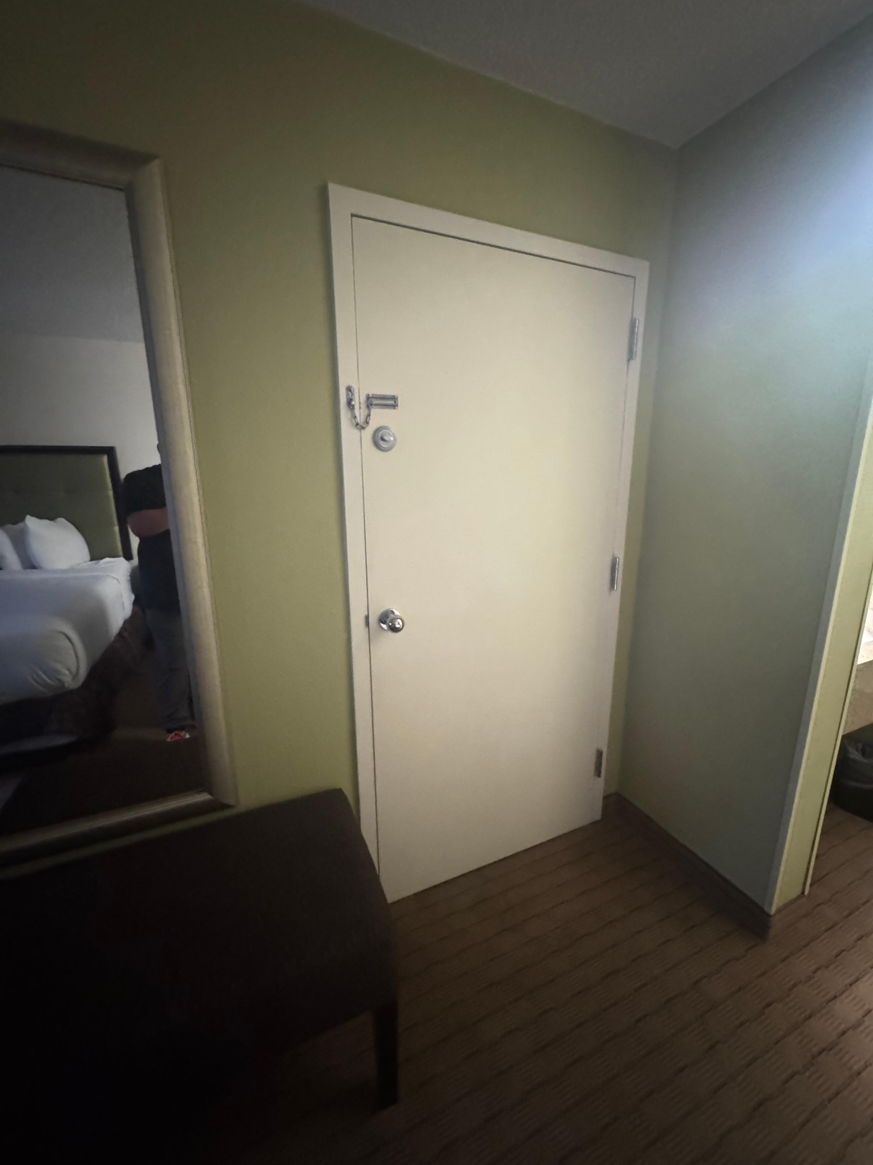 Is it safe to have doors in a room that leads to another room, especially when I have my kids with me? I can’t trust someone unlocking them without the consent of the person who is staying in the other room. (Not Safe For Kids) 