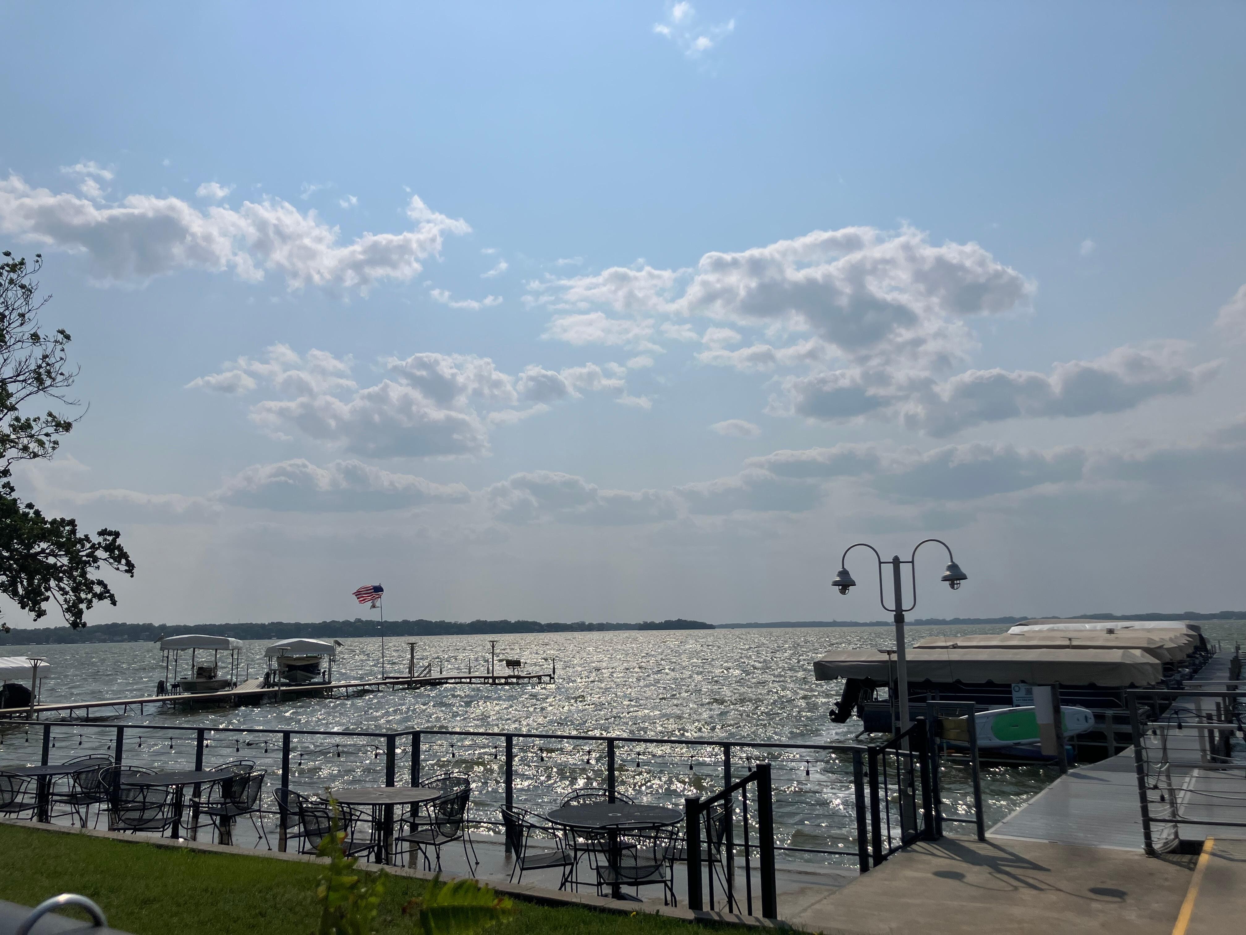 View from outside table.
