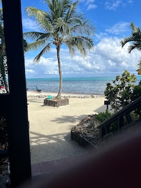 View from our bungalow which was only 50’ from the water. The sound of waves was so relaxing.