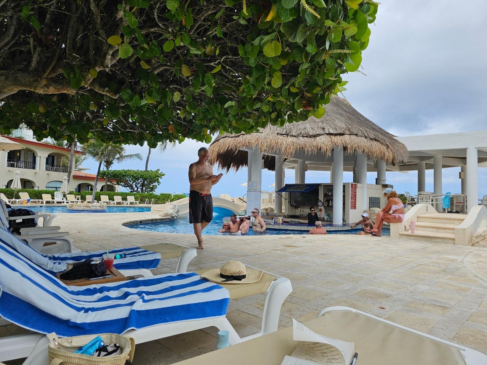 Relaxing in the pool