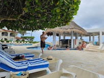 Relaxing in the pool