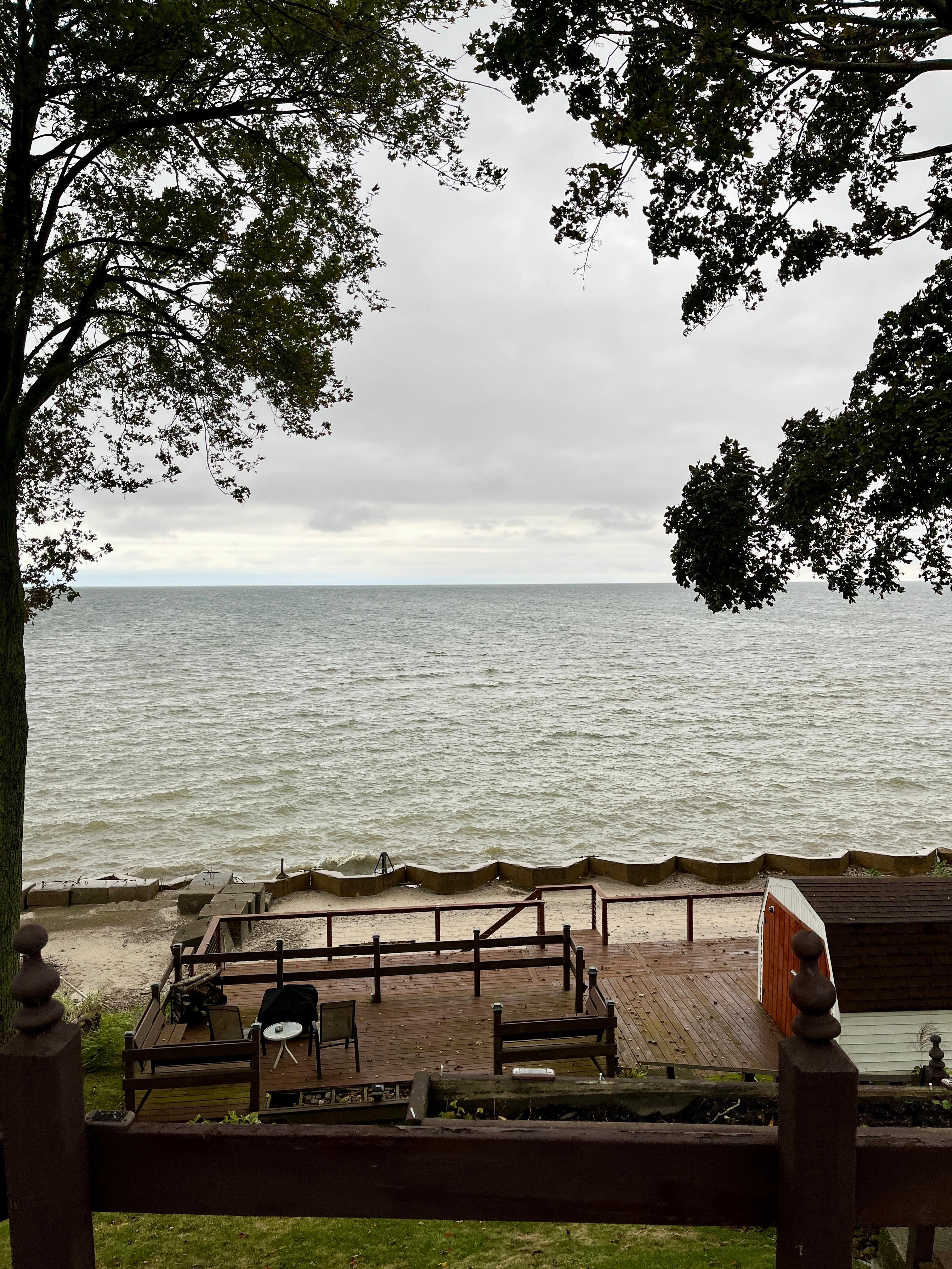 Rainy day view from back deck