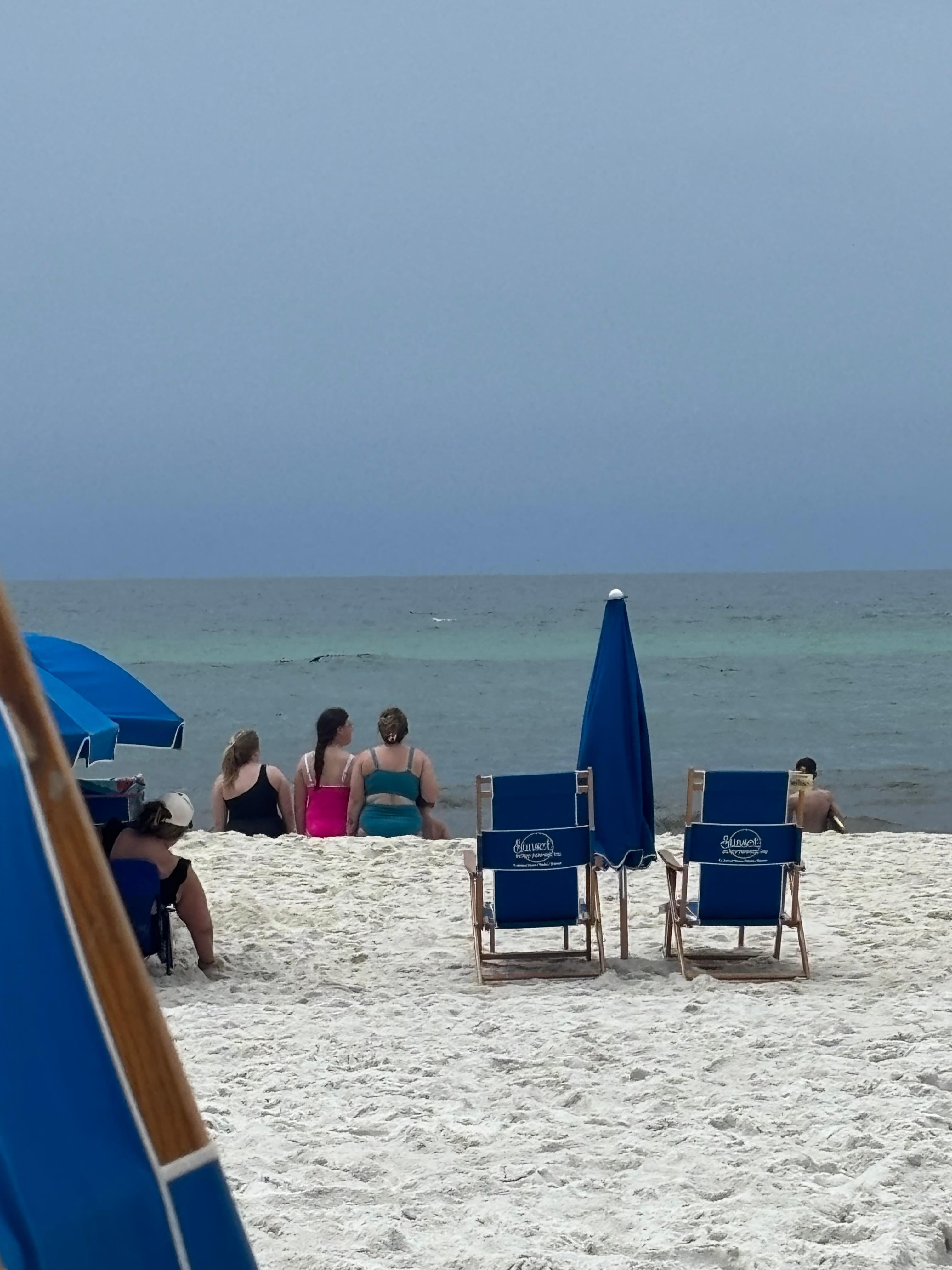 June grass was awful for a few days. But the view of the dolphins playing was amazing. 