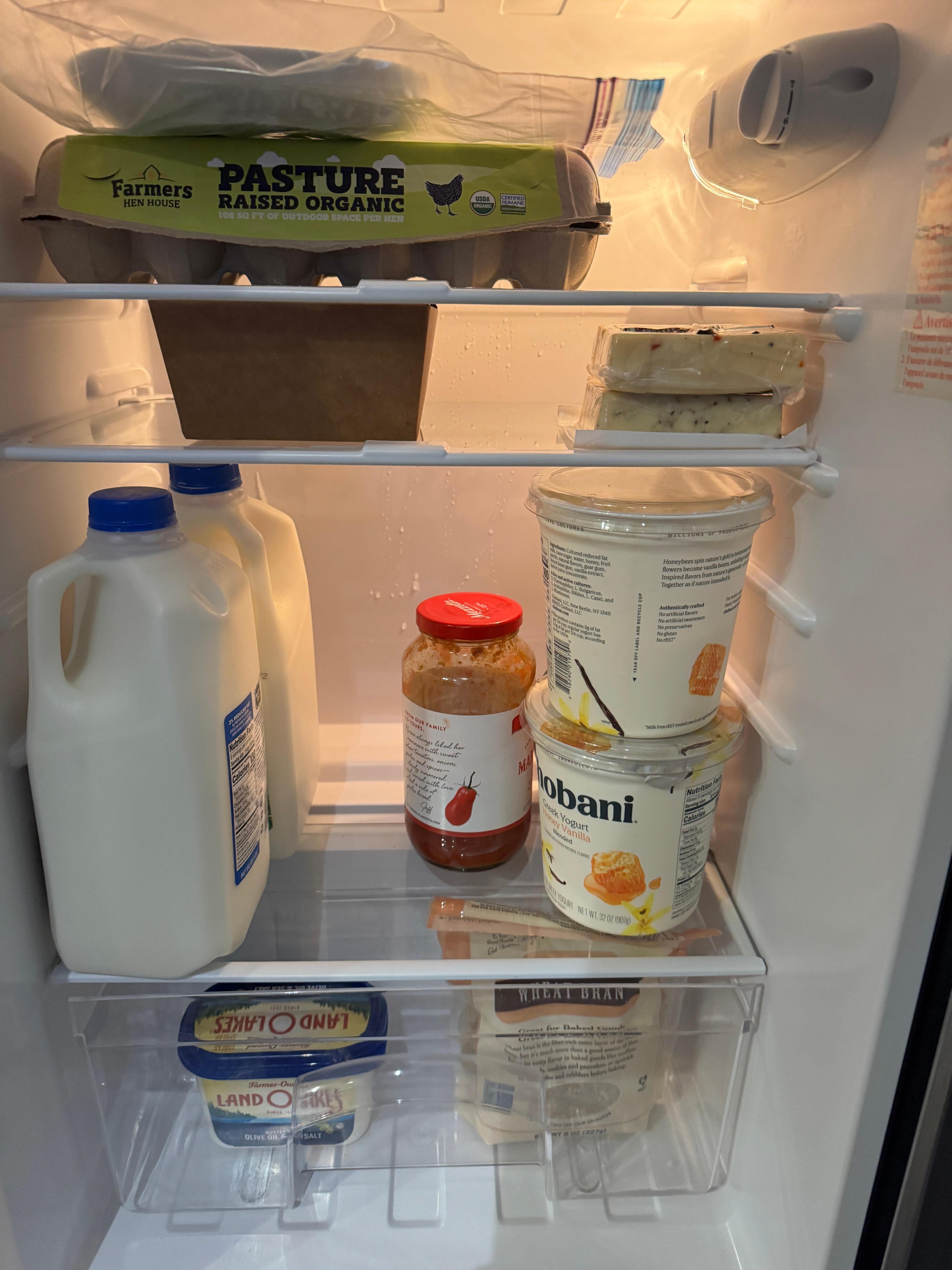 Replacement fridge only held breakfast items.