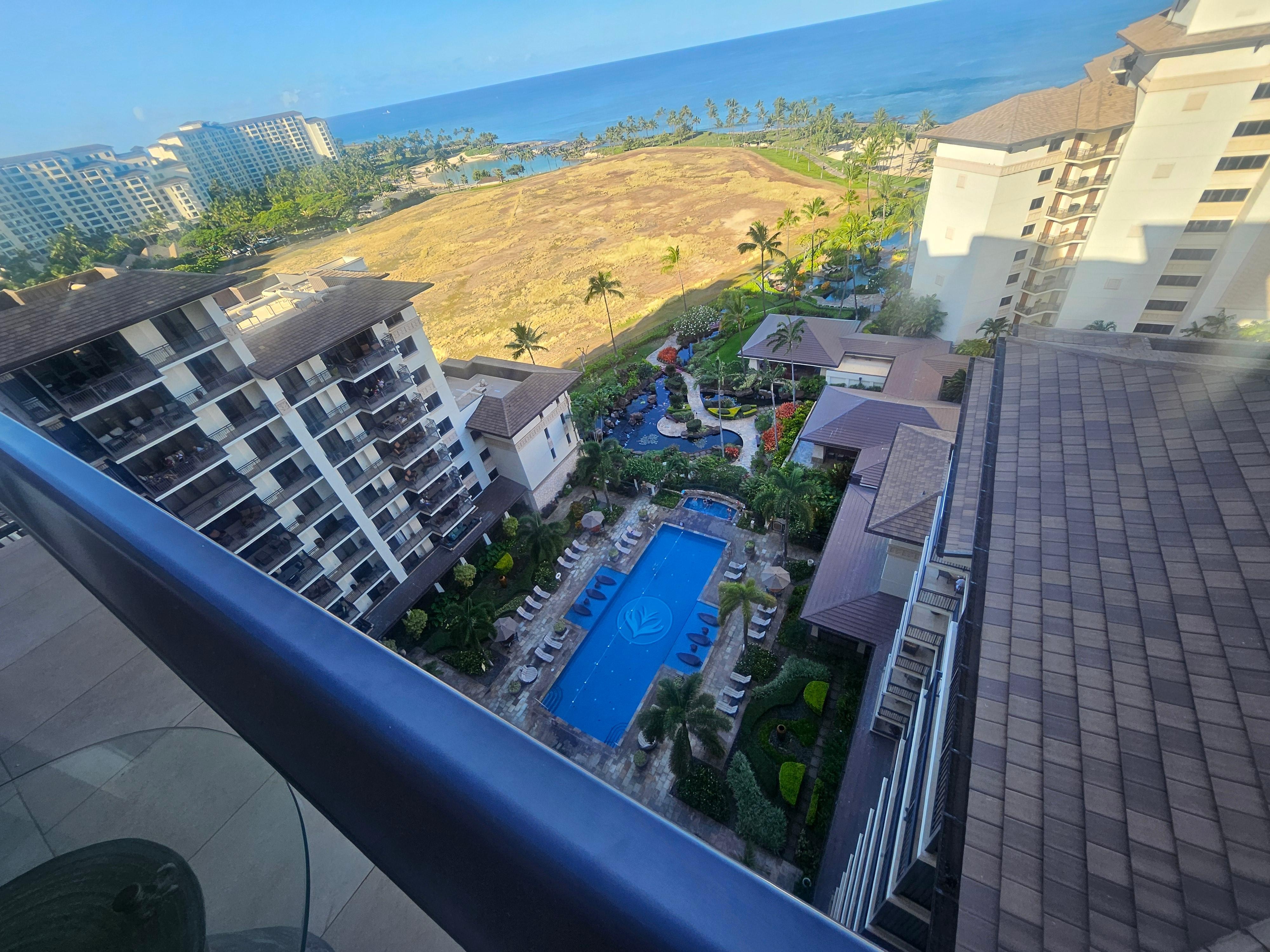 View down from the condo of resort pool