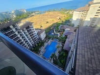 View down from the condo of resort pool