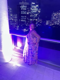 At the roof top pool