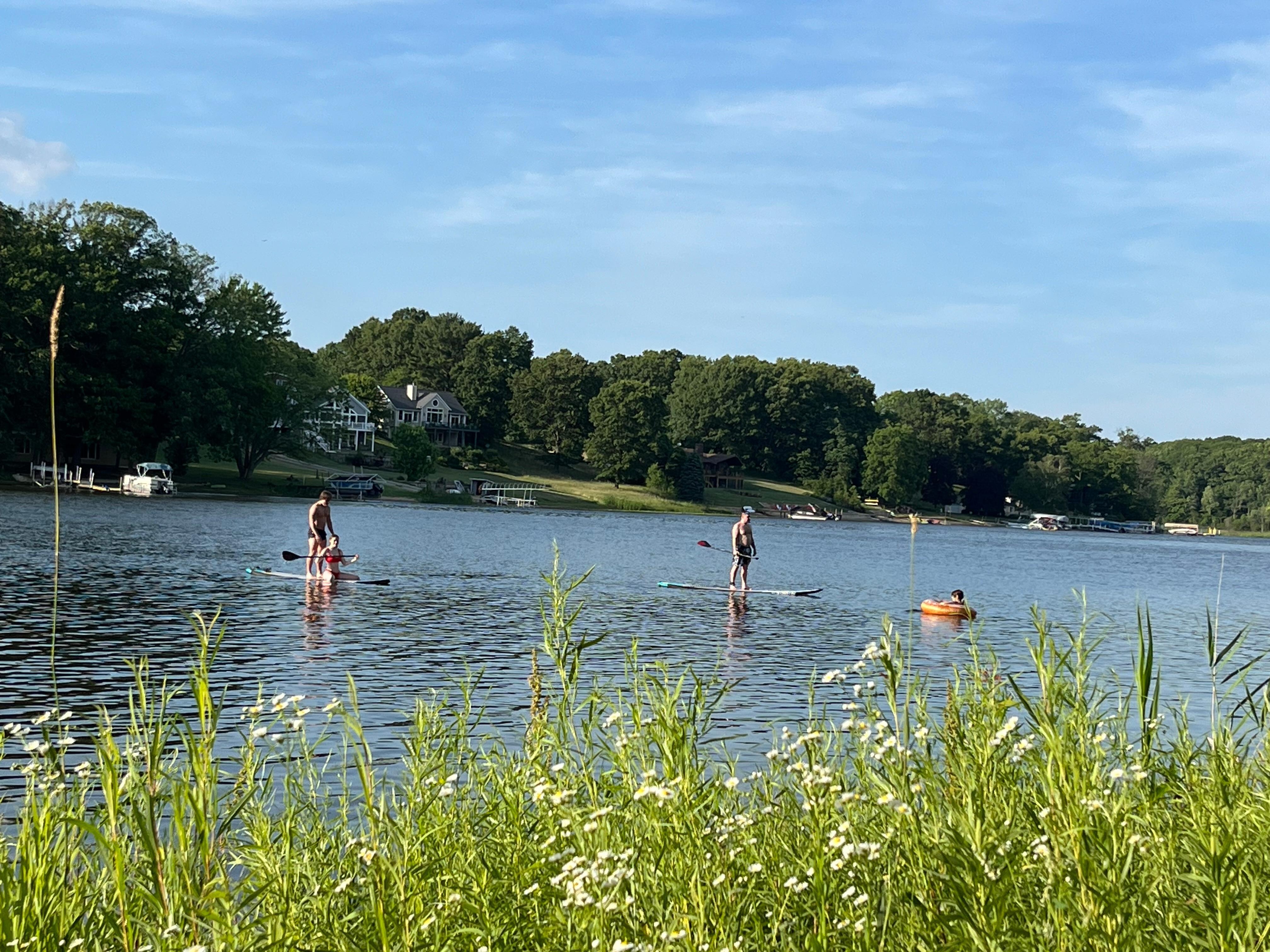 The kids enjoyed paddle boarding on the property’s lake