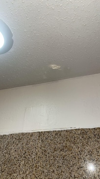 Wadded up toilet paper on the shower ceiling.