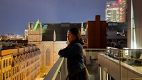 On the 6th floor terrace.