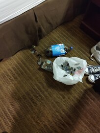 This was found under my bed been there 3 days didn't know that garbage was up under the bed would not have checked in if I knew it was going to be like this I spent almost $300 or more for a filthy room I need my money back but I doubt it that I'll g