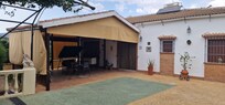 Outside the villa seating area