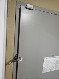 Door closeup, needs repair, when asked to be moved so I could feel safe, they told me it was full, only 5 cars were out there