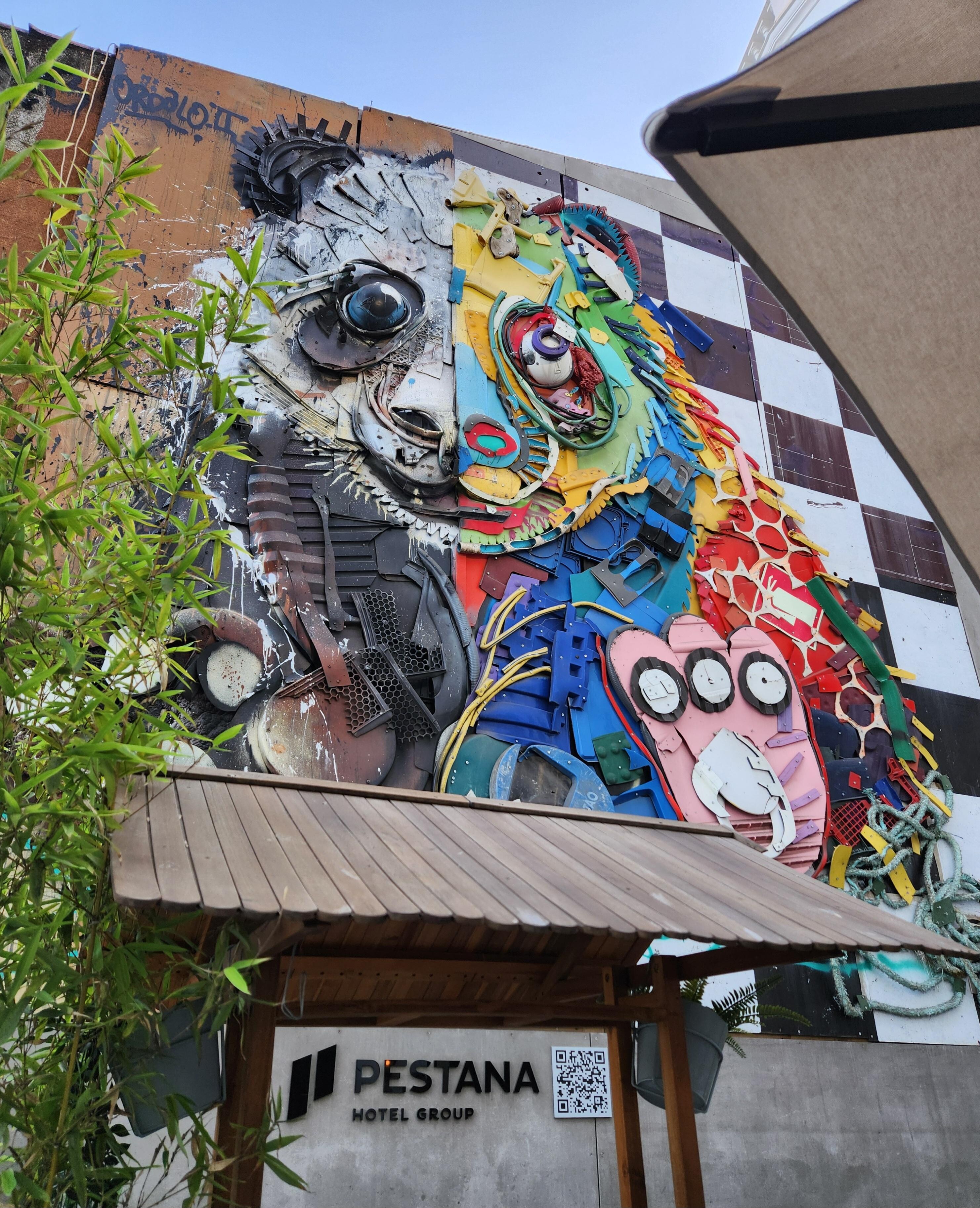 Art in the courtyard. 