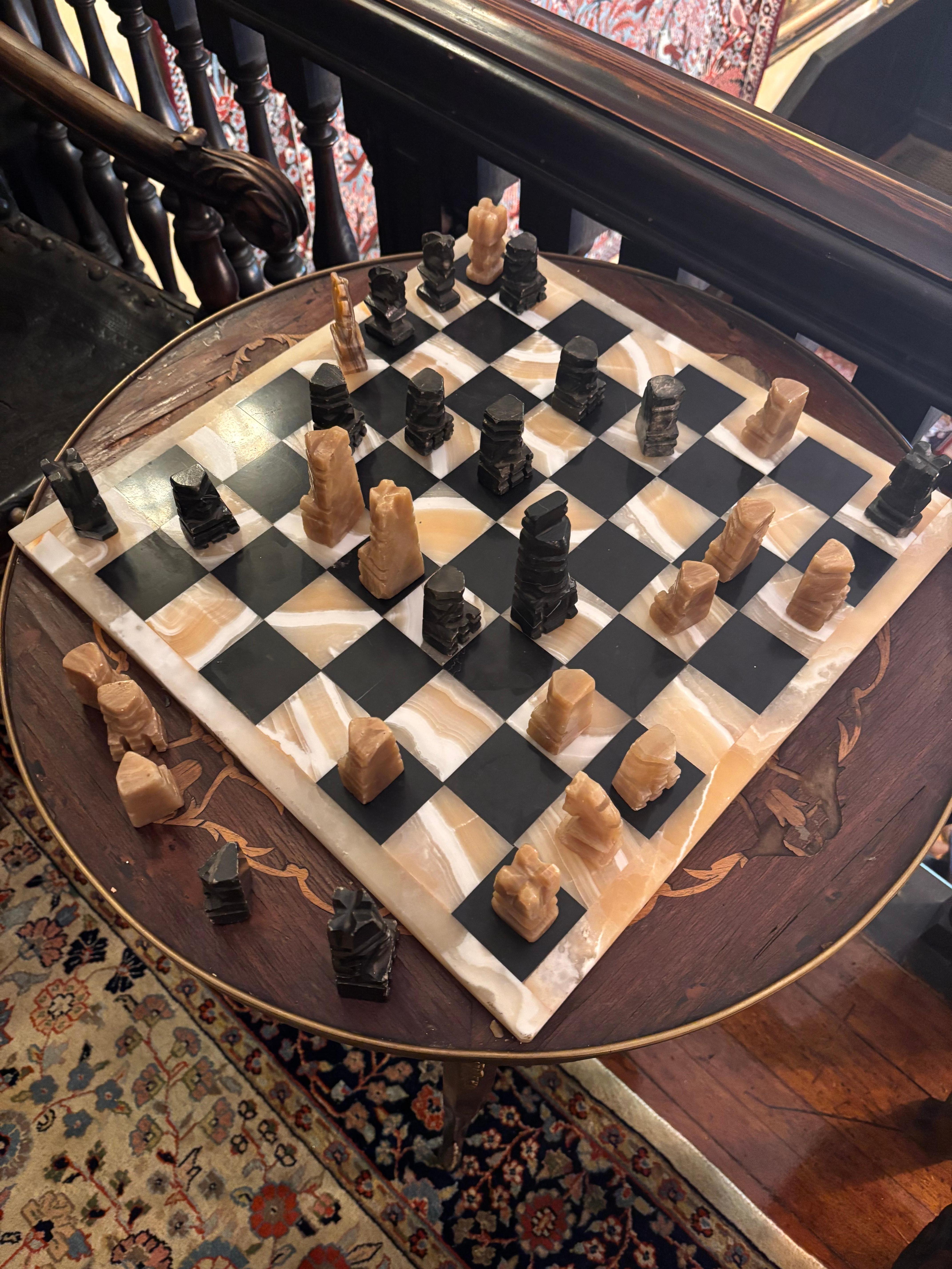 Awesome large chess board on the landing