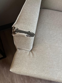 Ripped chair close up
