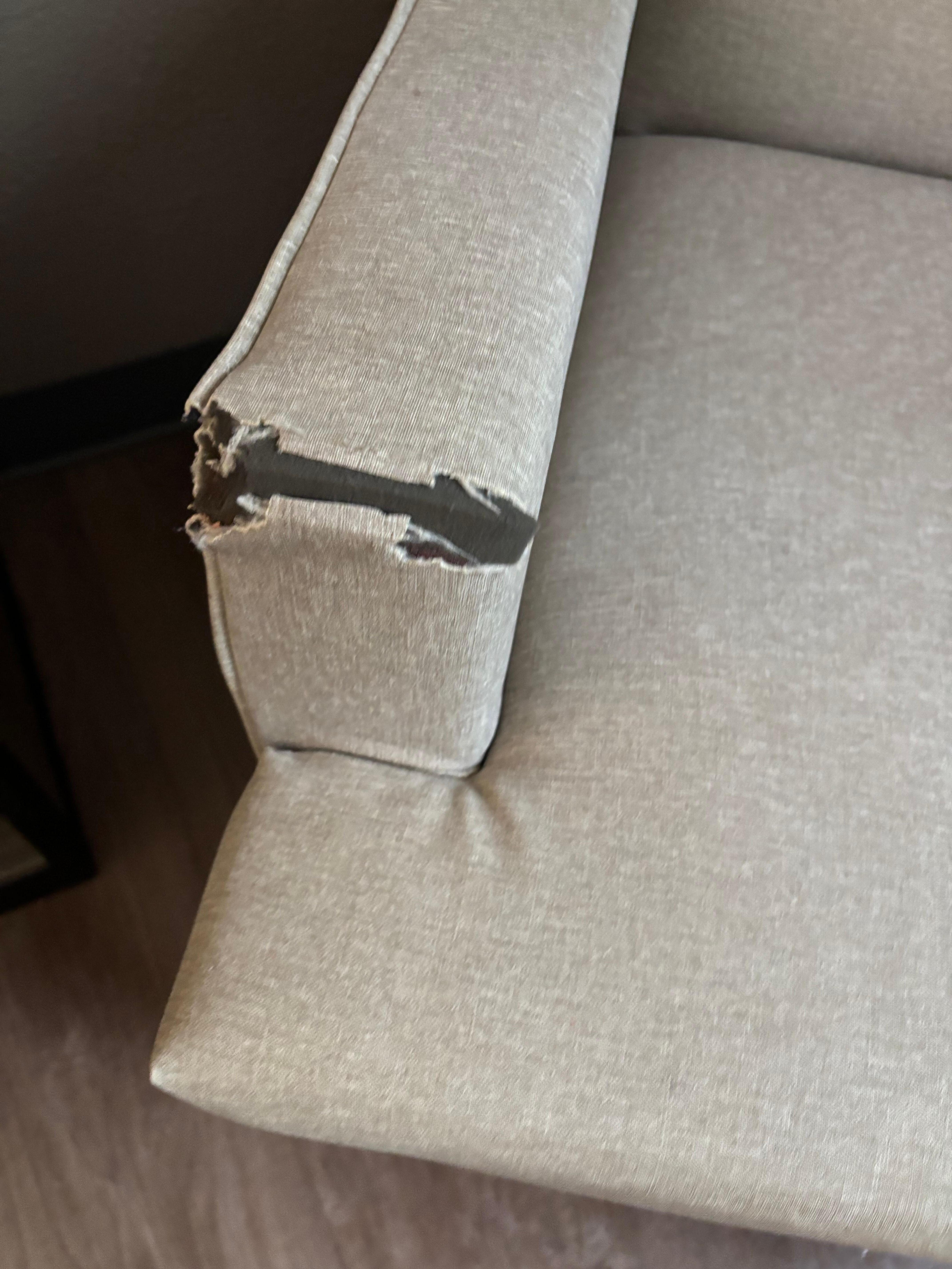 Ripped chair close up