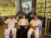 Having fun with the staff