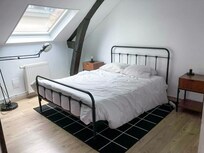 Middle upstairs bedroom. Bed is a little squeaky, but comfy. Needs a clothes hanging bar. :)