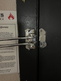 Broken security door lock