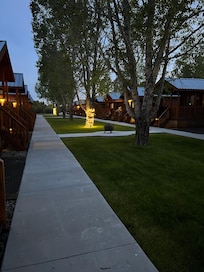 At night