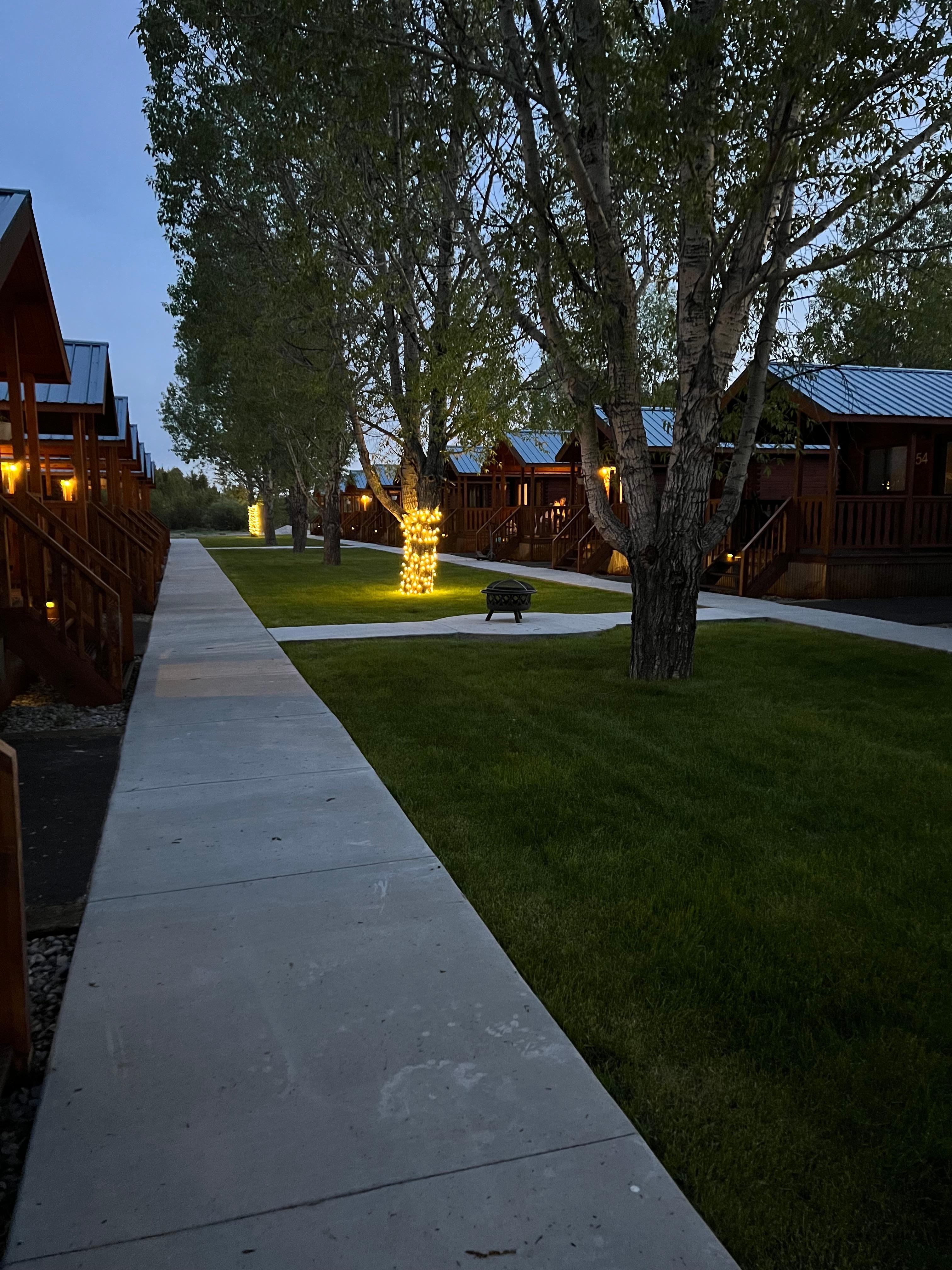 At night