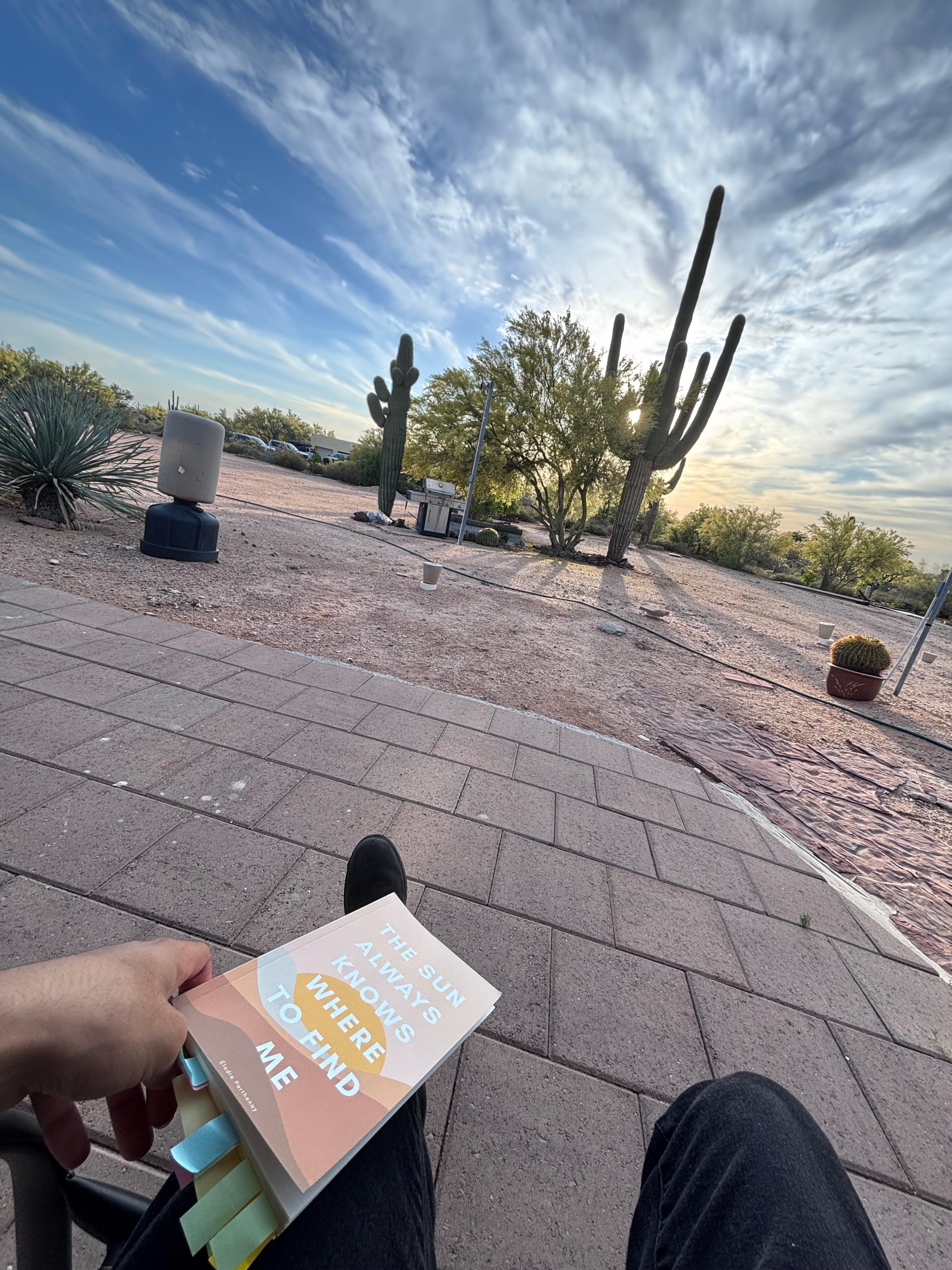 There’s wind chimes outback with a nice chair, read a book while drinking tea