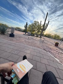 There’s wind chimes outback with a nice chair, read a book while drinking tea