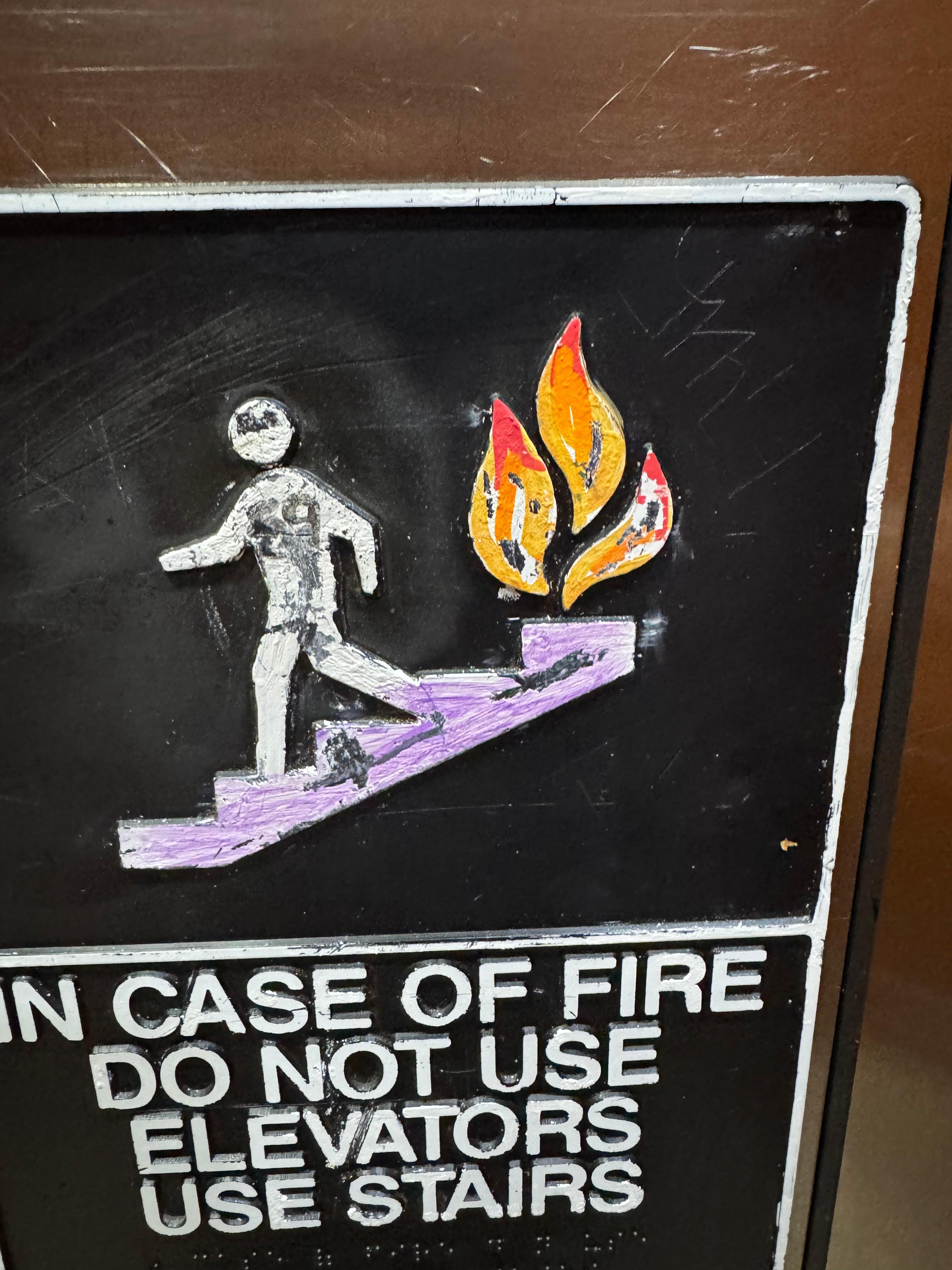 Someone colored on the elevator