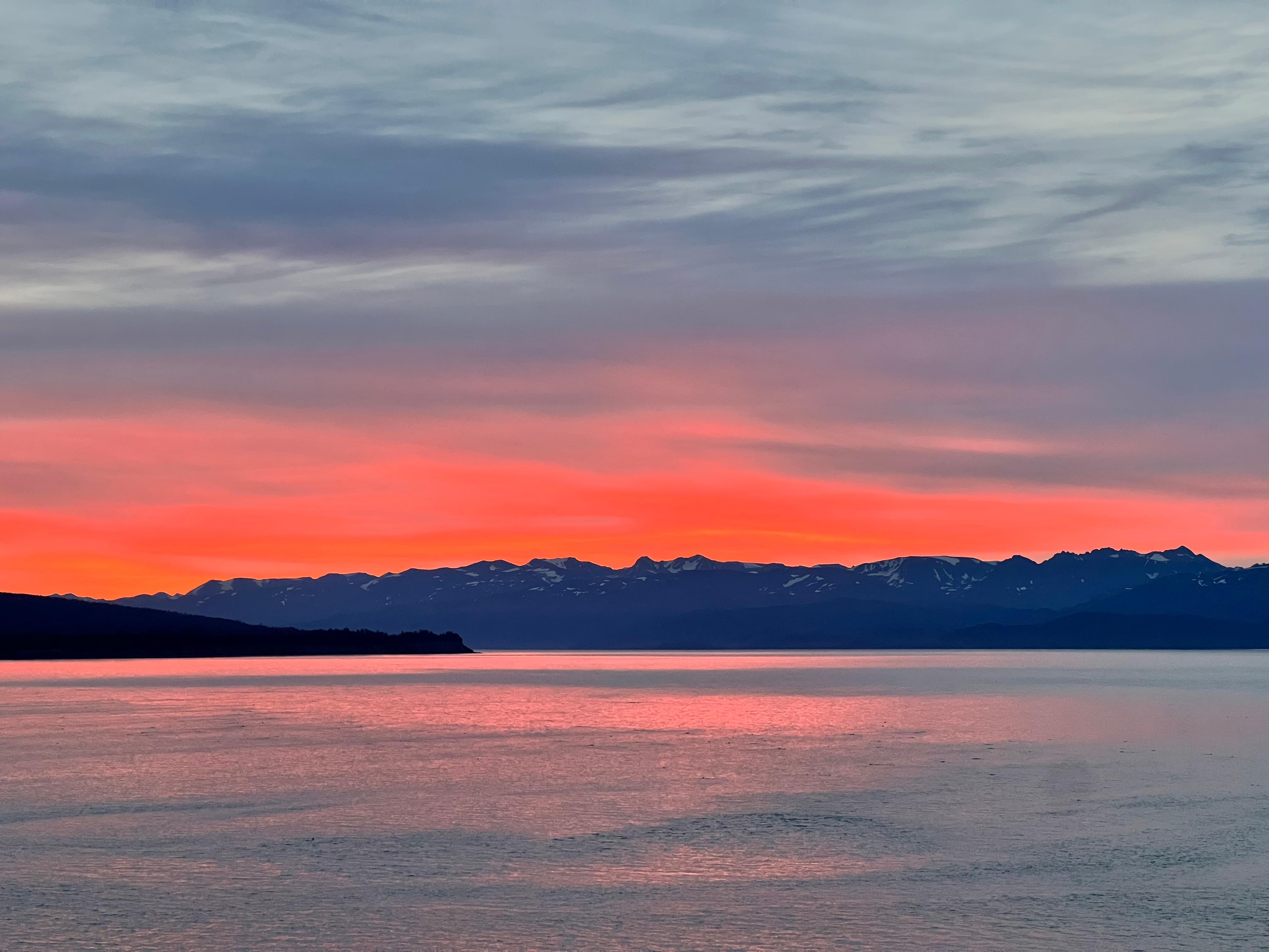 The sunrise was beautiful.