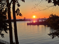 sunset from the backyard overlooking the channel